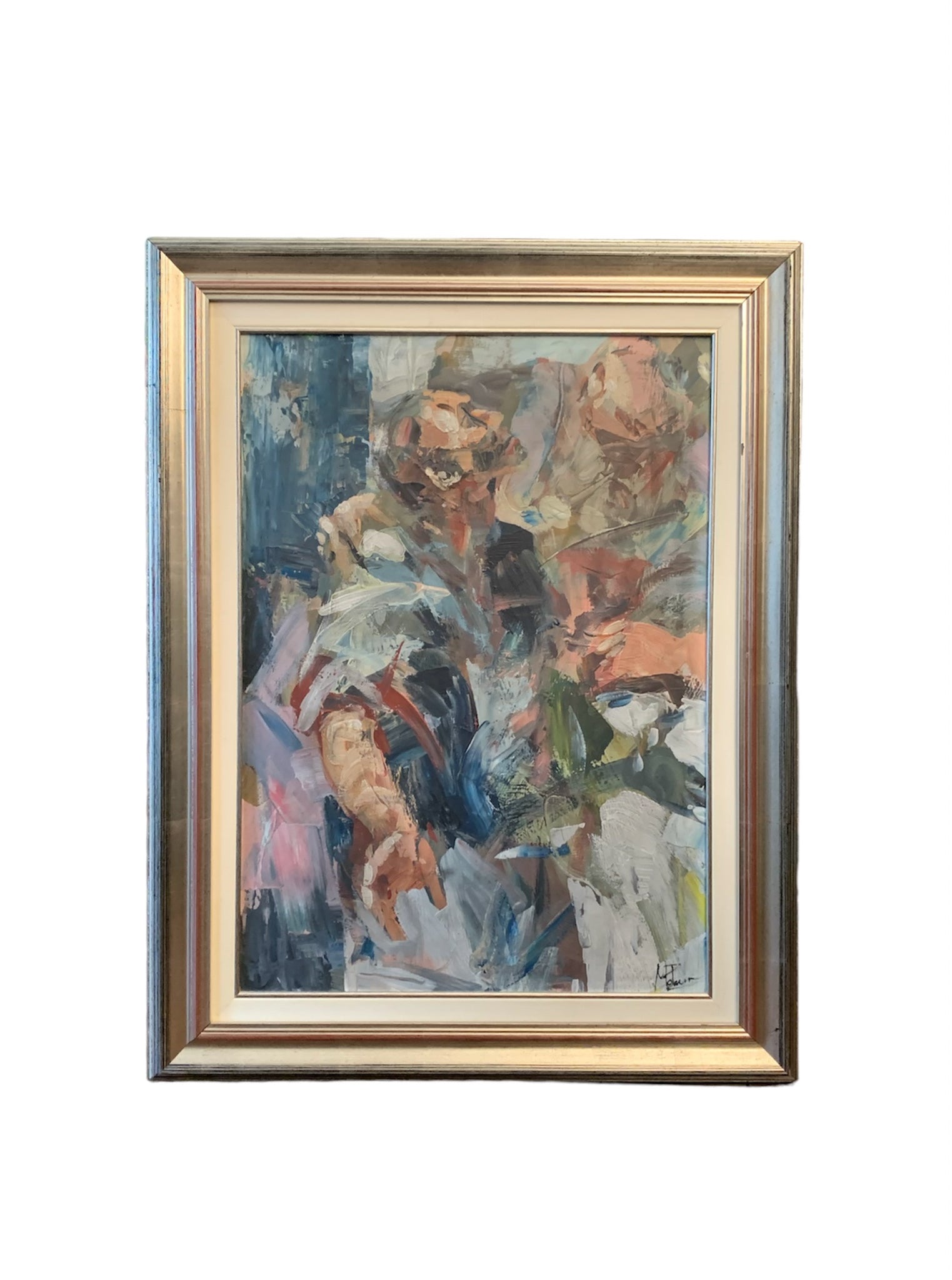 Oil Painting on Canvas 'Human Material' by Massimo Paterna, 1990s