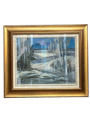 Dipinto Olio su Tela di Paesaggio di Lamberto Lamberti Anni 70