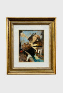 Dipinto a Olio di Scorcio di Milano di Achille Cattaneo Primi Novecento