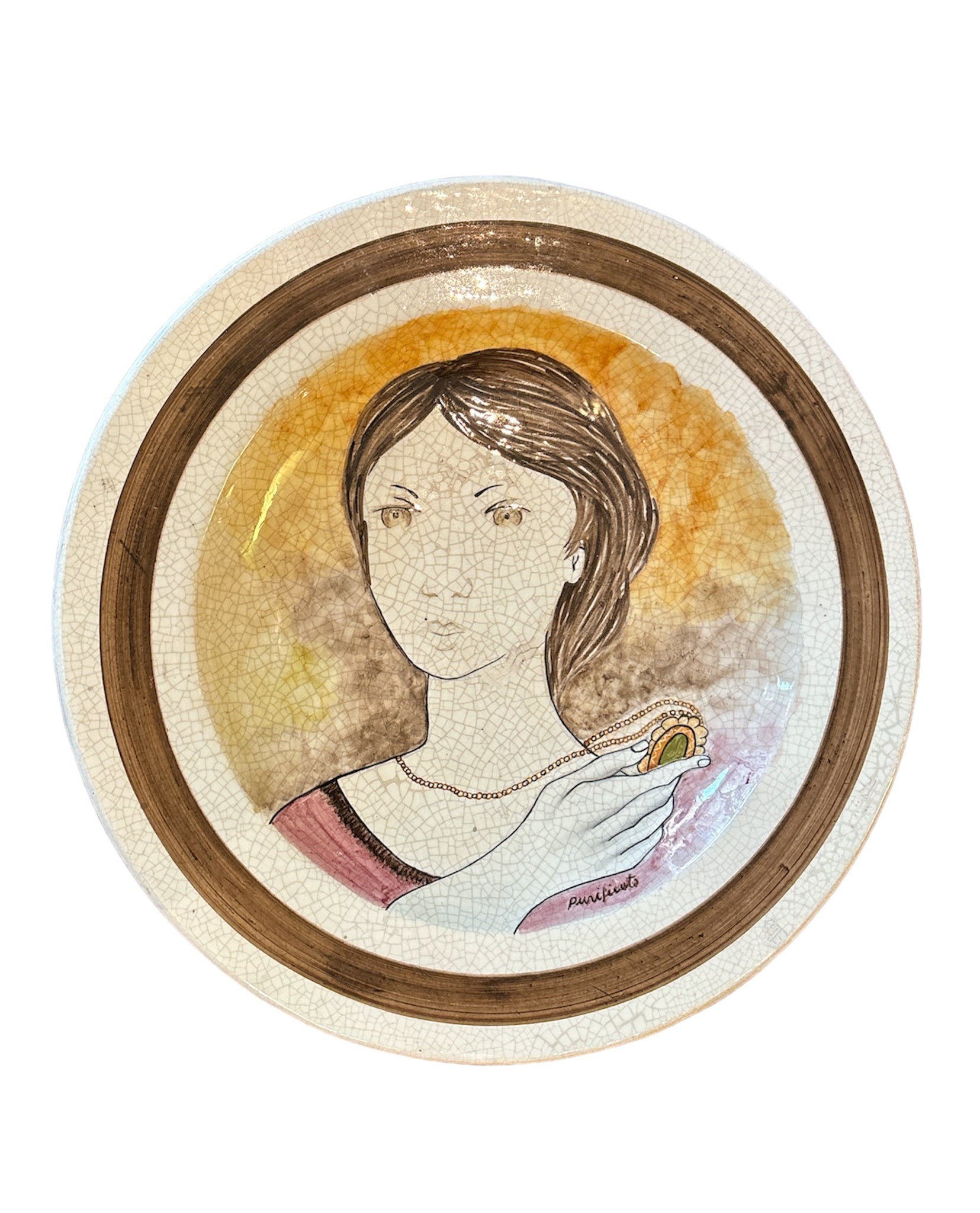 Domenico Purified Plate in Rossicone Ceramics from the 1960s