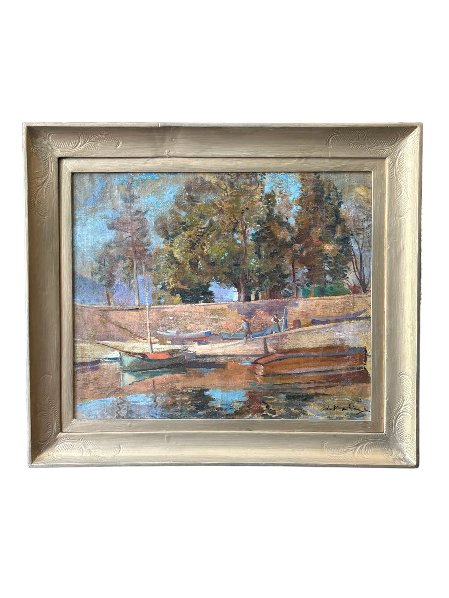 Oil painting on Canvas of Landscape by Contardo Barbieri from the 1950s