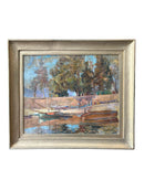 Dipinto Olio su Tela di Paesaggio di Contardo Barbieri Anni 50