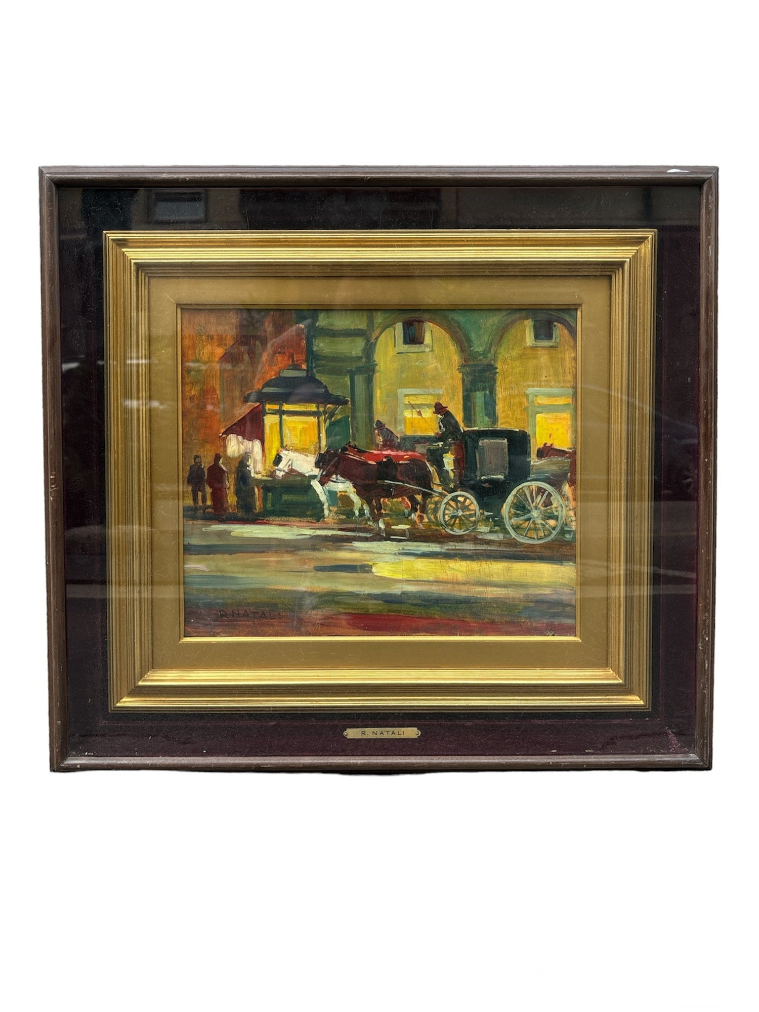 Oil Painting on Canvas of an Urban Landscape by Renato Natali from the 1960s