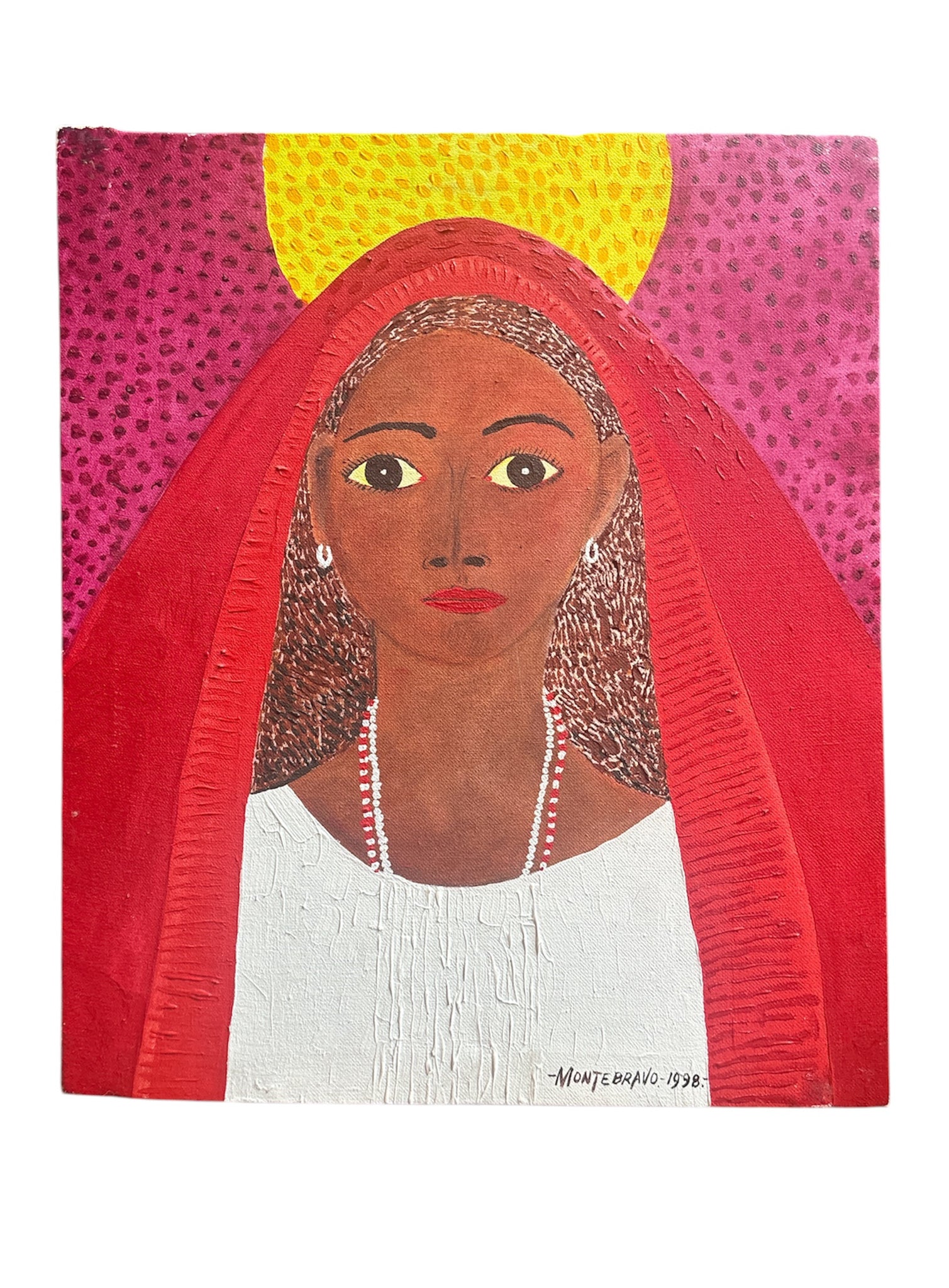 Oil Painting on Canvas of Female Portrait by José Garcìa Montebravo from 1998