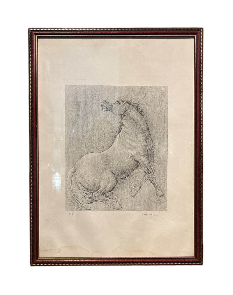 Lithograph of Horse by Francesco Messina 1960s