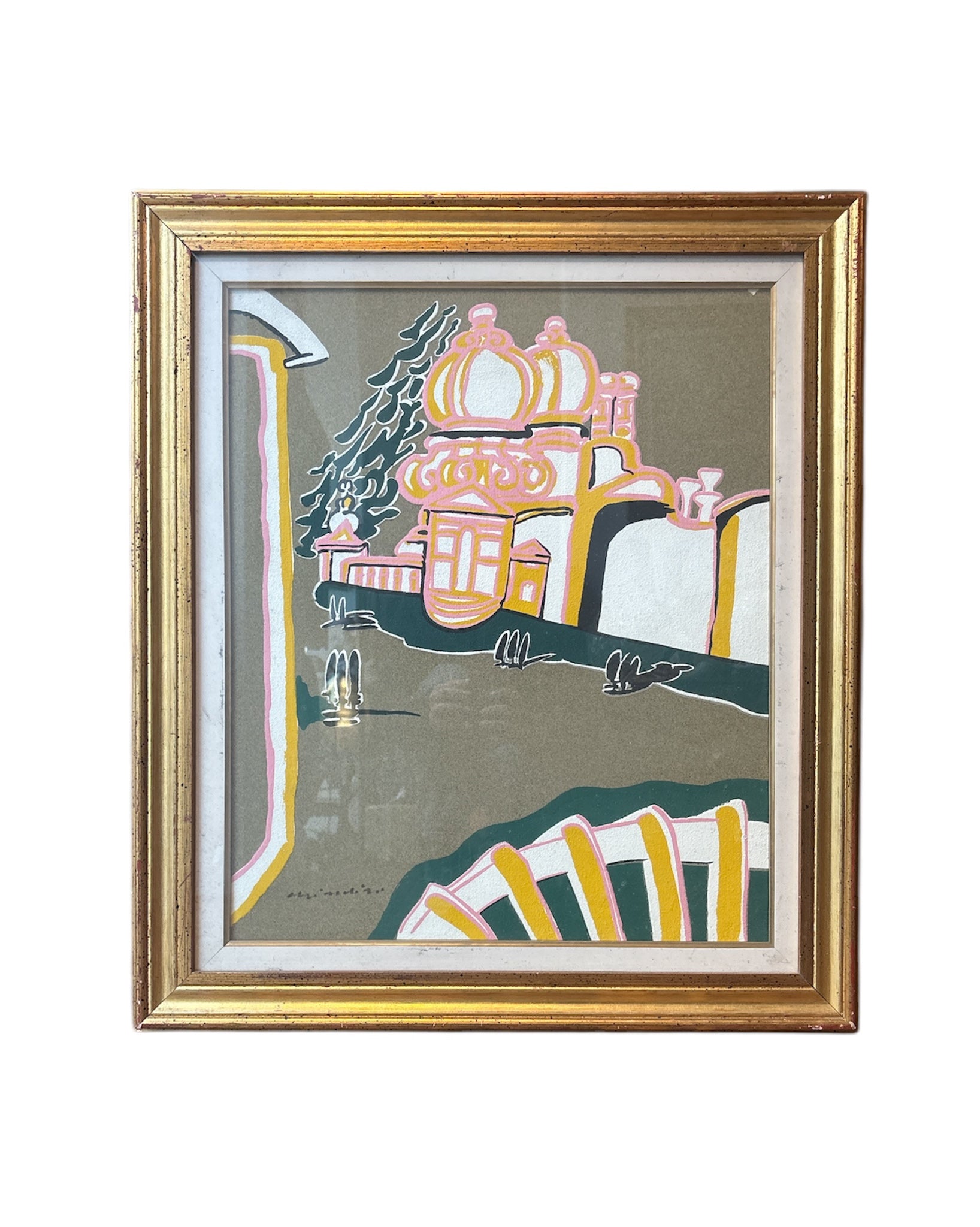 Silkscreen of Venice by Remo Brindisi 1970s
