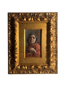 Dipinto Olio su Tavola di Donna di Luigi Palumbo del 1800