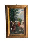 Oil Painting on Panel of Figures in Landscape by Louis Feldmann Early Twentieth Century
