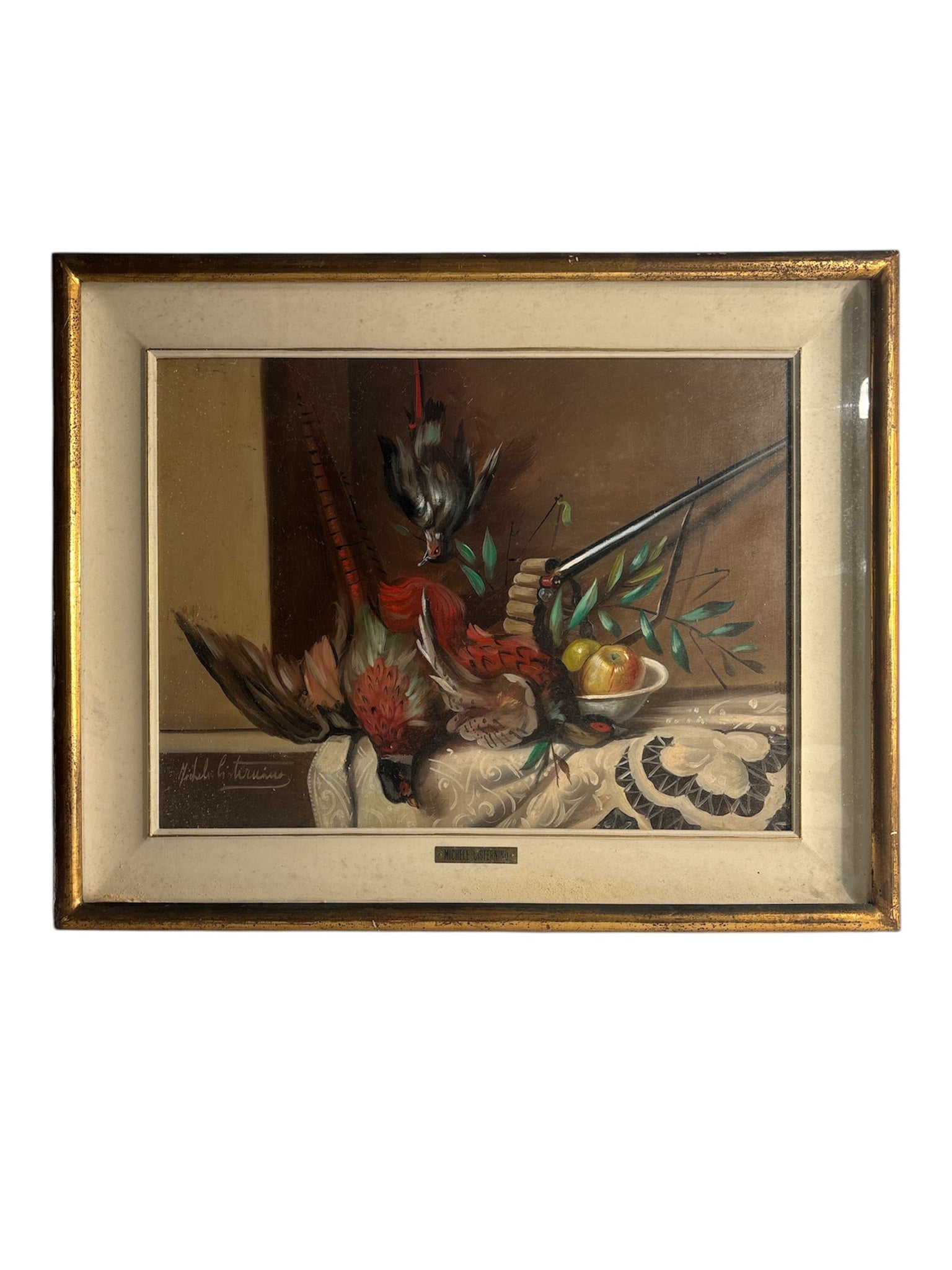 Oil Painting on Cardboard of Still Life by Michele Cisternino 1970s