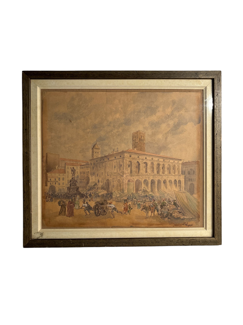 Mixed Media Painting on Bologna Paper by John Prout (1805 - 1876)