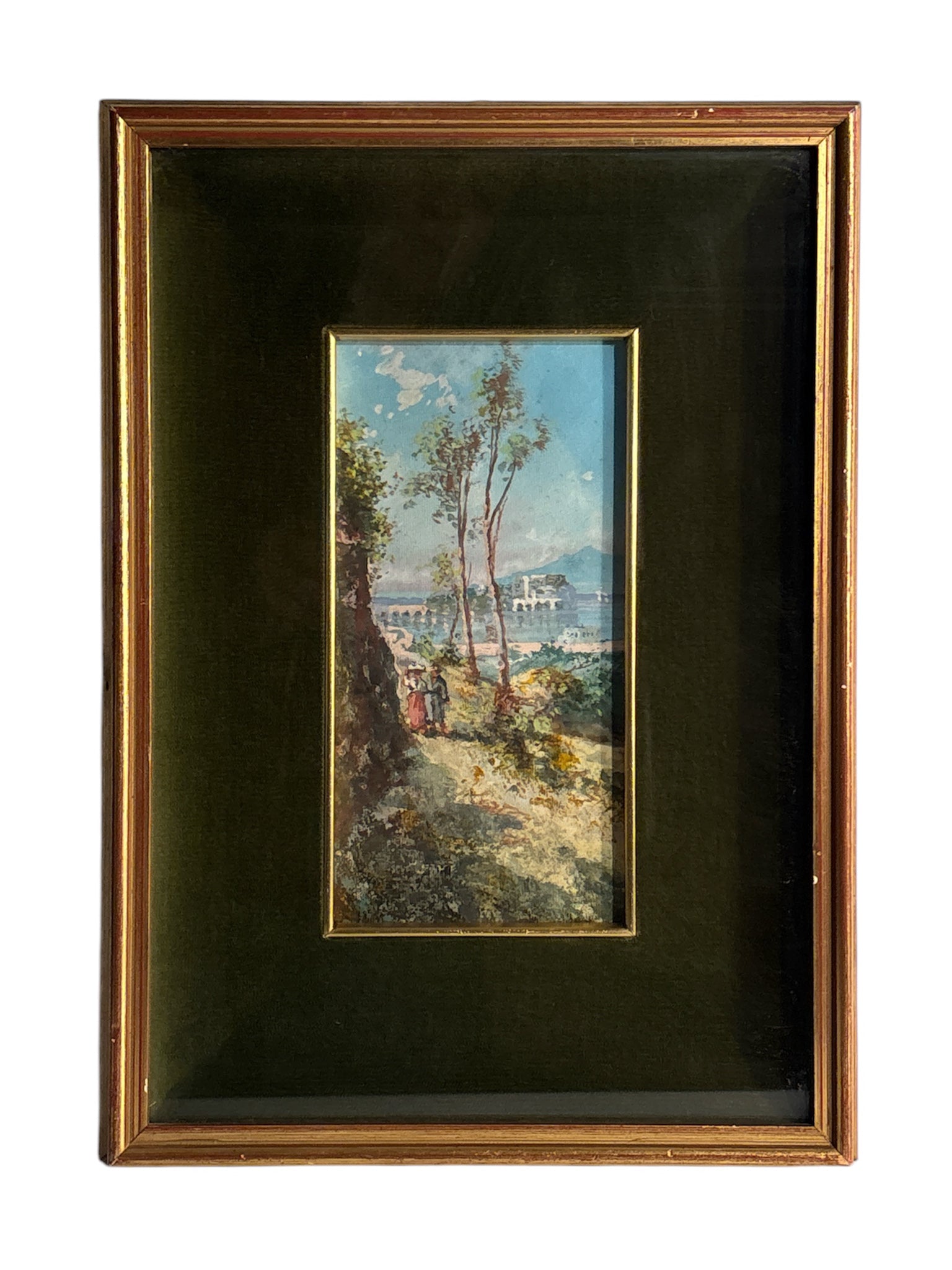 Watercolor Painting of a Seascape from the 1940s