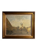 Oil Painting on Panel of Urban Scene by Attilio Melo 1960s