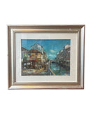 Oil Painting on Cardboard "Milan that Disappears Vicolo dei Lavandai" by Giampietro Maggi