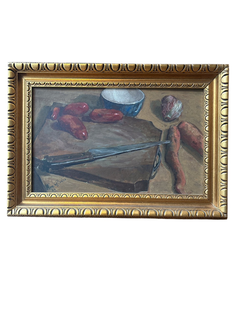 Oil Painting on Panel of Still Life by Pedro Minas in 1960