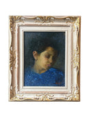 Oil Painting on Panel of Female Portrait 1950s