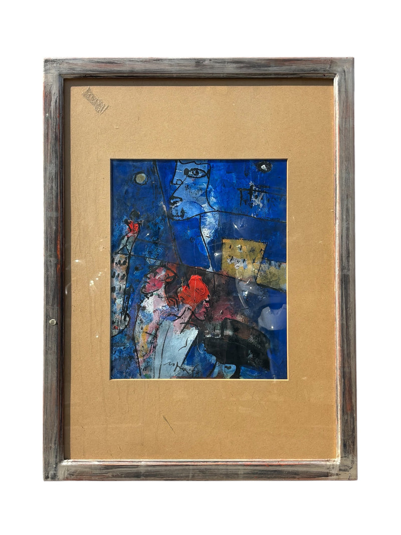 Dipinto Olio su Carta di Franco Rognoni Anni 70