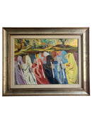 Oil Painting on Canvas 'The Procession' by Saverio Terruso 70s