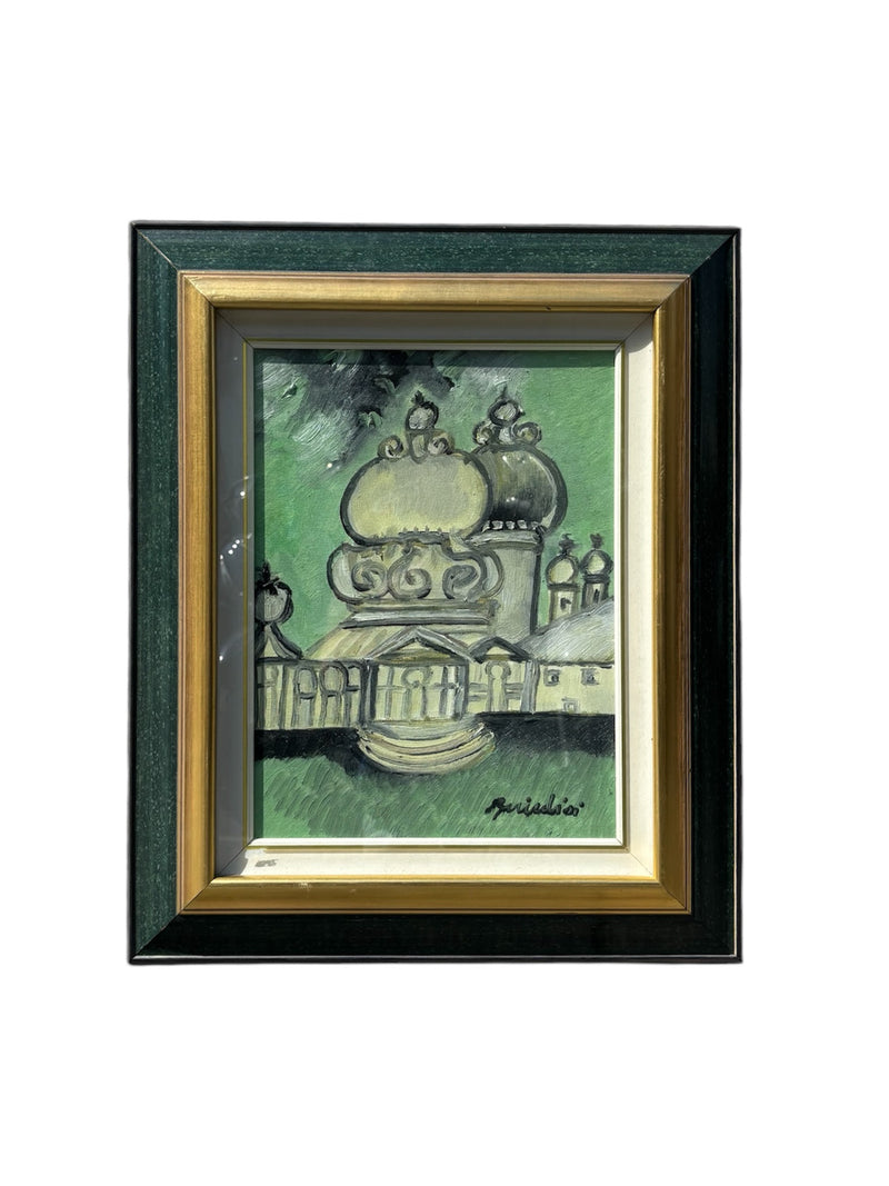 Dipinto Olio su Tela di Venezia di Remo Brindisi Anni 70