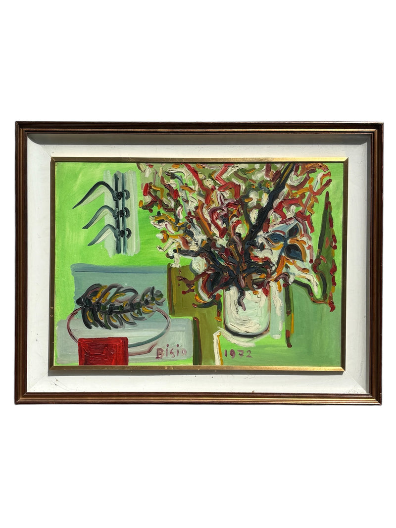 Dipinto Olio su Tela di Natura Morta di Pietro Bisio del 1972
