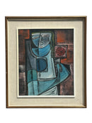 Dipinto Olio su Tela 'Ragazza con Specchietto' di Vittorio Maria di Carlo del 1972