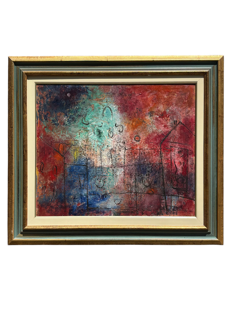 Dipinto Olio su Tela di Venezia di Franco Rognoni Anni 70