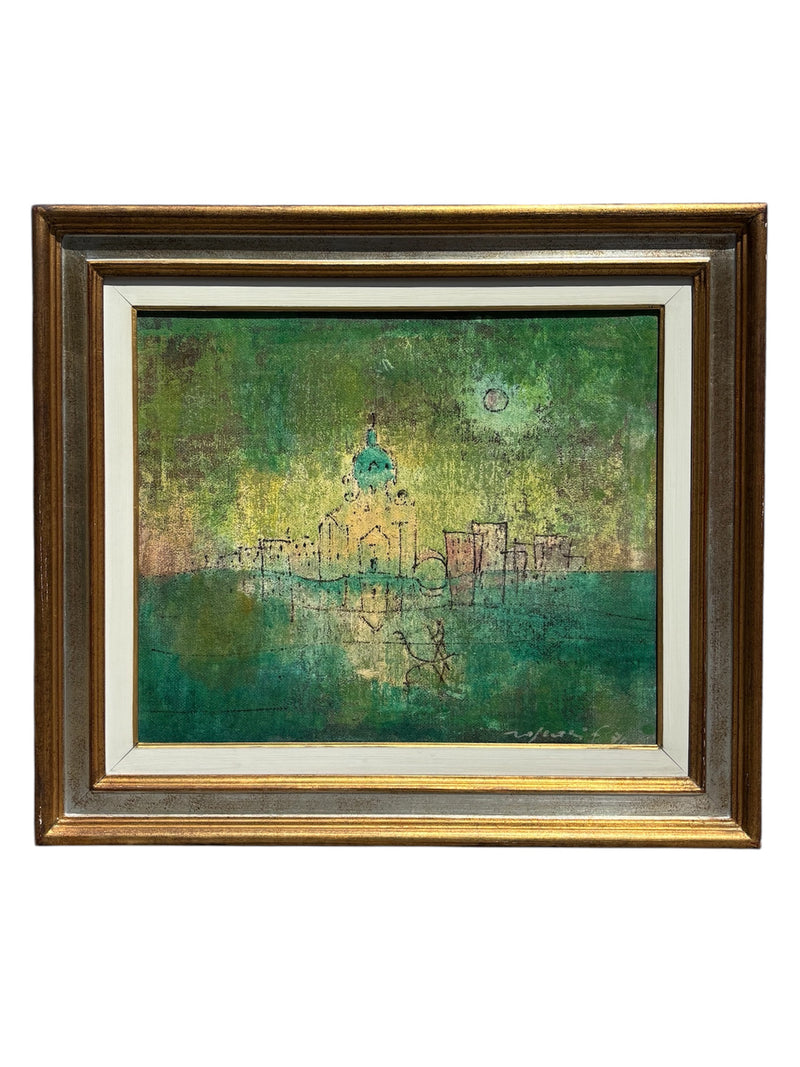 Dipinto Olio su Tela di Venezia di Franco Rognoni nel 1970