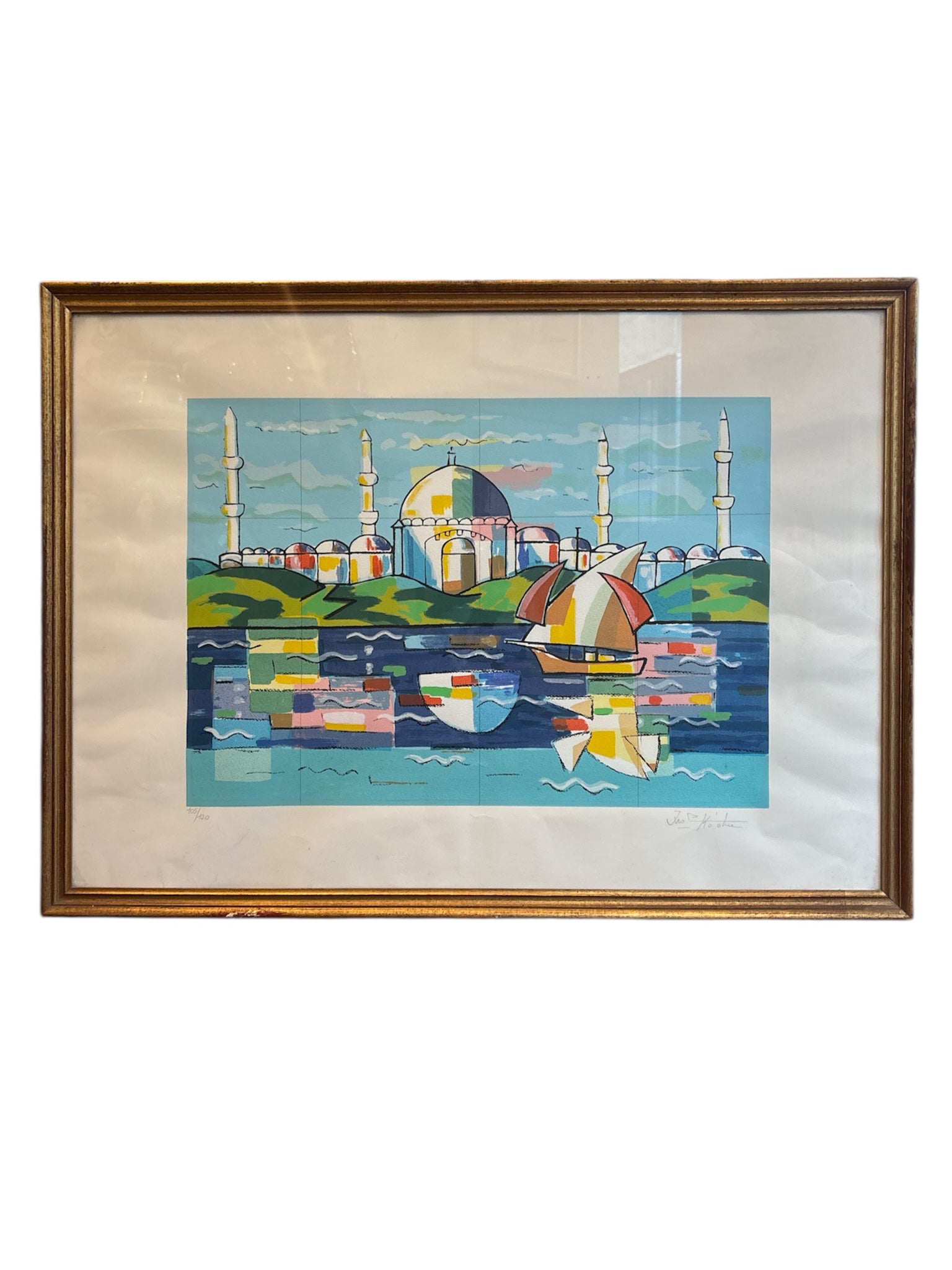 Litografia di "Istanbul" di Ibrahim Kodra Anni 70