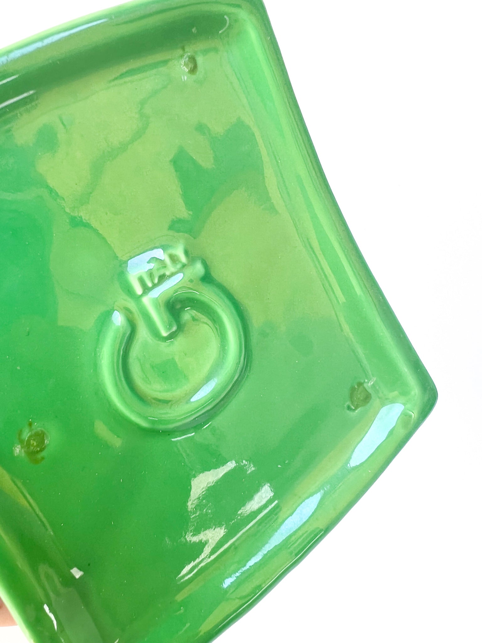 Vaso in Ceramica Gabbianelli Verde di Franco Bettonica Anni 70