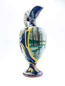 Brocca in Ceramica di Faenza Scolpita e Dipinta a Mano Anni 40