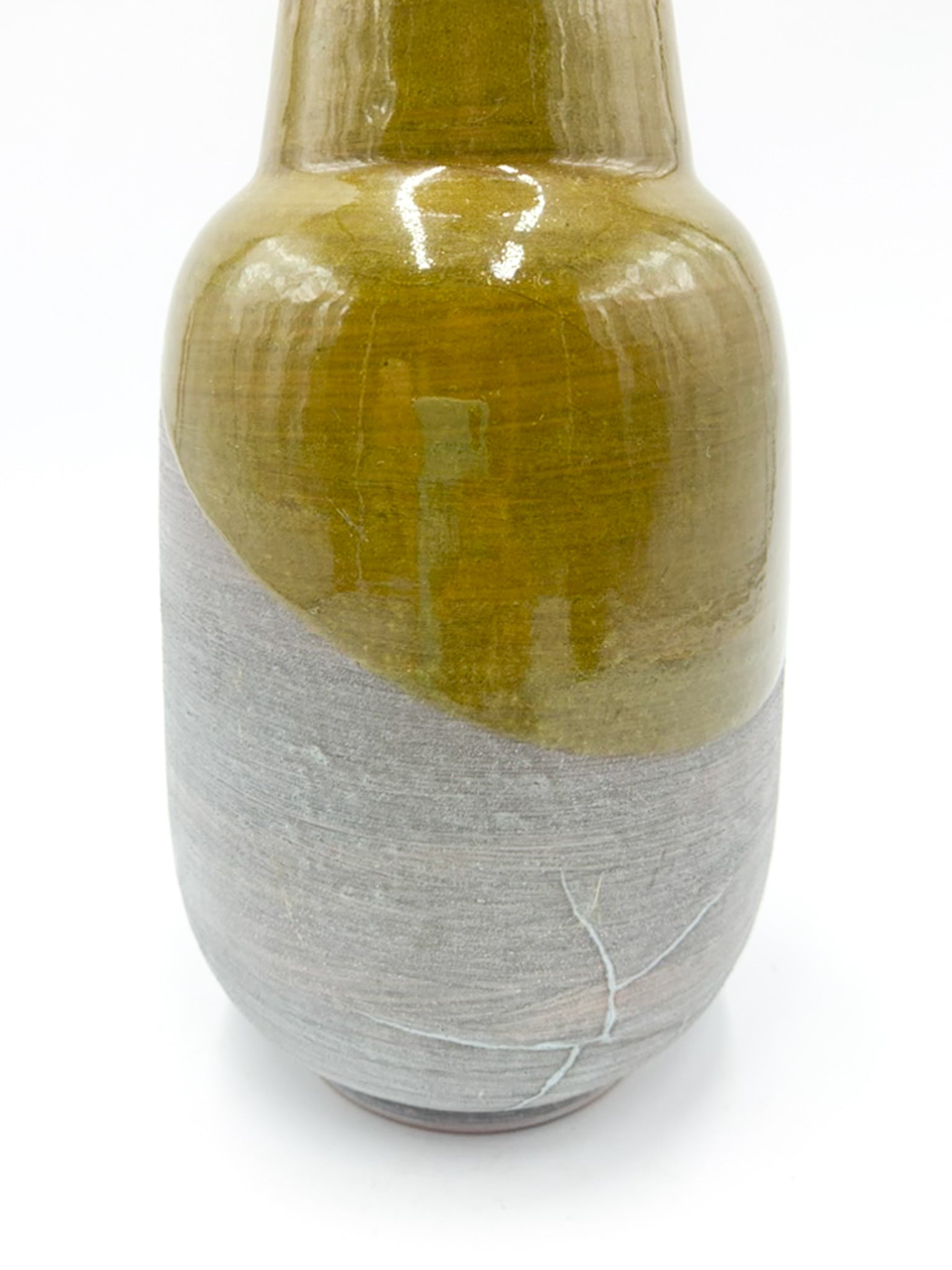 Vaso in Ceramica Raymor Verde e Grigio Anni 60