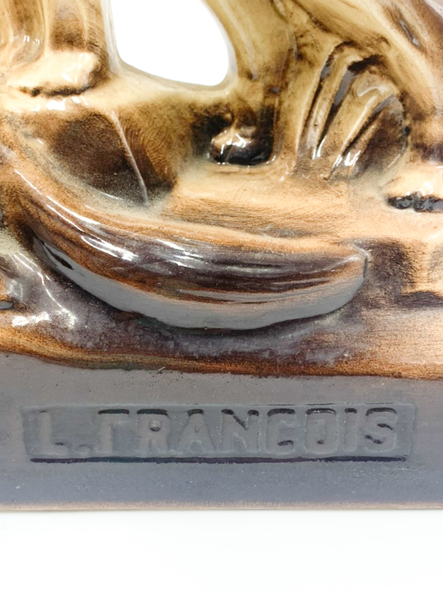 Scultura in Ceramica di Coppia di Cani di Louis Francois Laurin del 1800