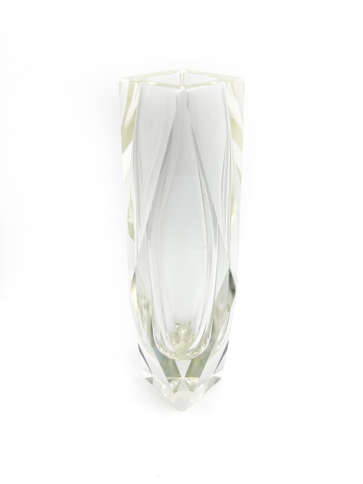 Vaso Squadrato in Vetro di Murano di Flavio Poli - Seguso Anni 60