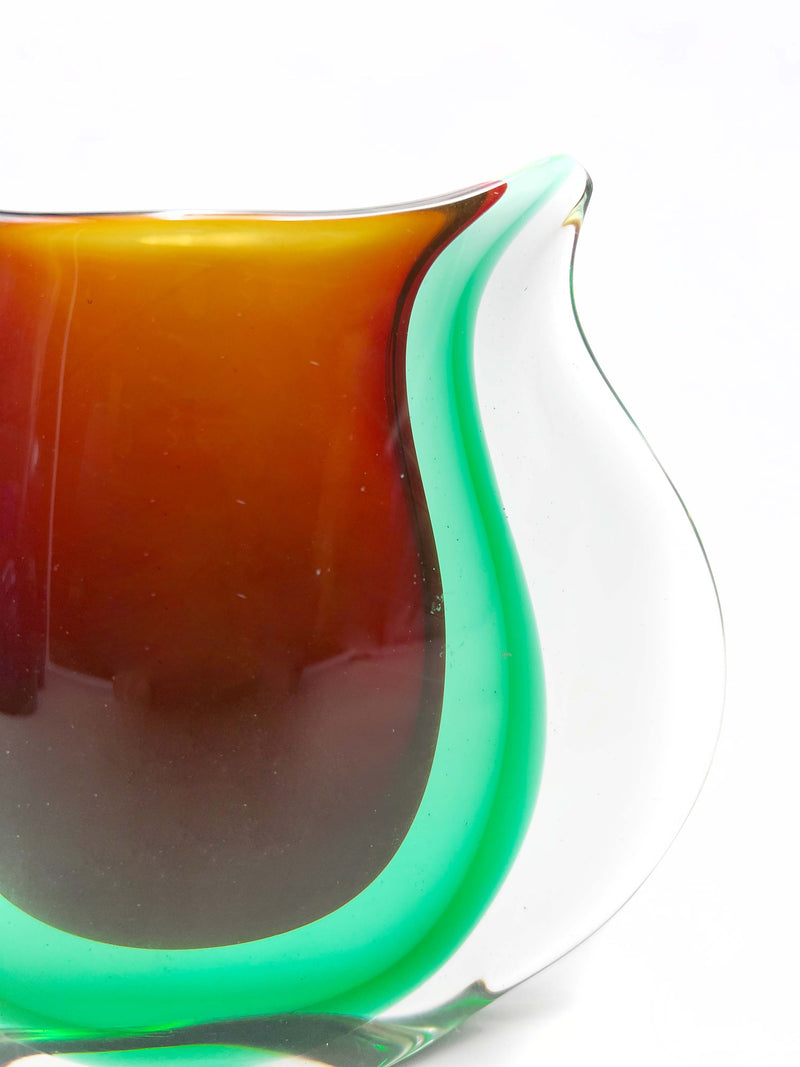 Vaso in Vetro Sommerso di Flavio Poli Anni 60