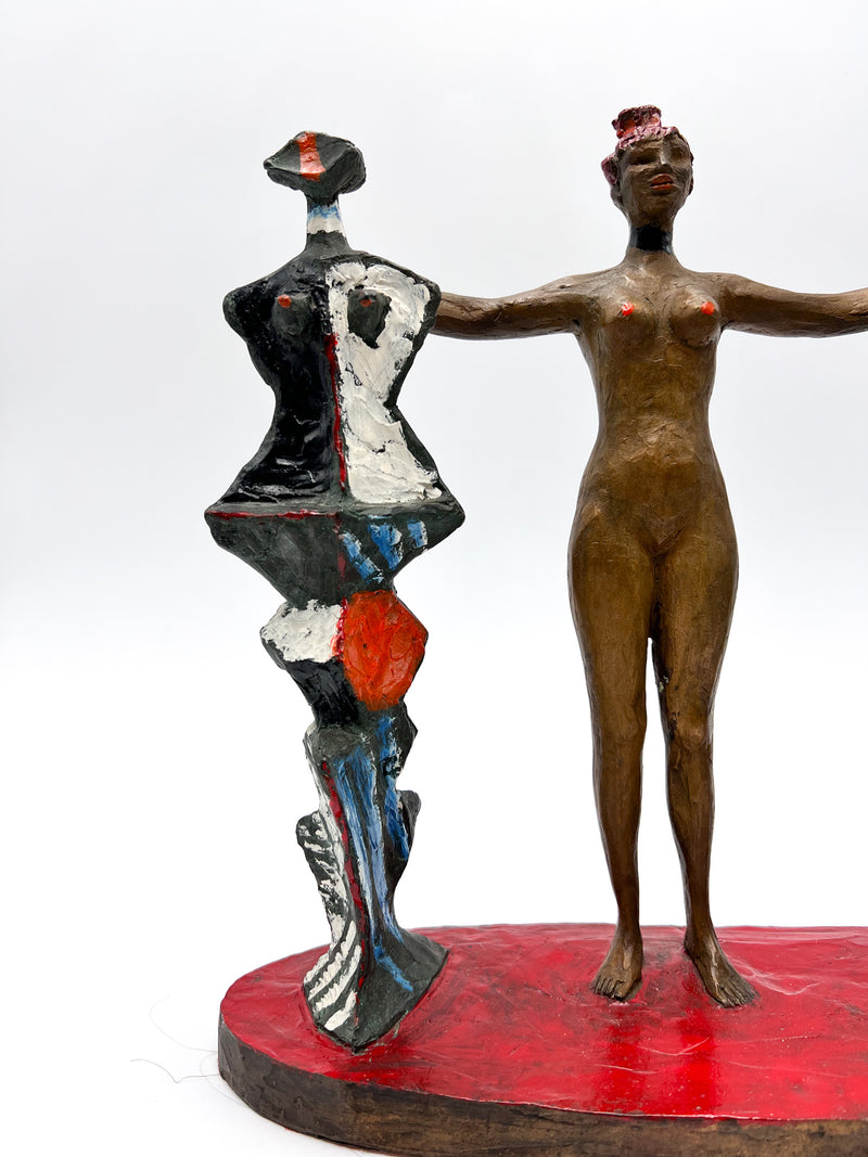 Polychrome Bronze Sculpture the Three Graces by Salvatore Fiume