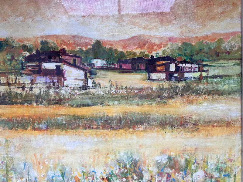 Oil Painting on Canvas "Summer" by Giorgio Chiarini Boddi 1960s