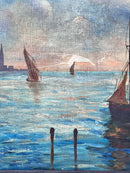 Dipinto Olio su Compensato di una Marina di T. Morelli Anni 40