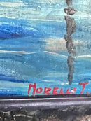 Dipinto Olio su Compensato di una Marina di T. Morelli Anni 40