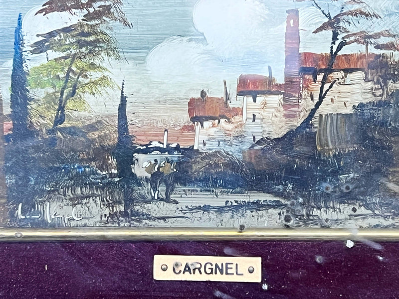 Pair of oil paintings on wood by Lucio Cargnel from the 1950s