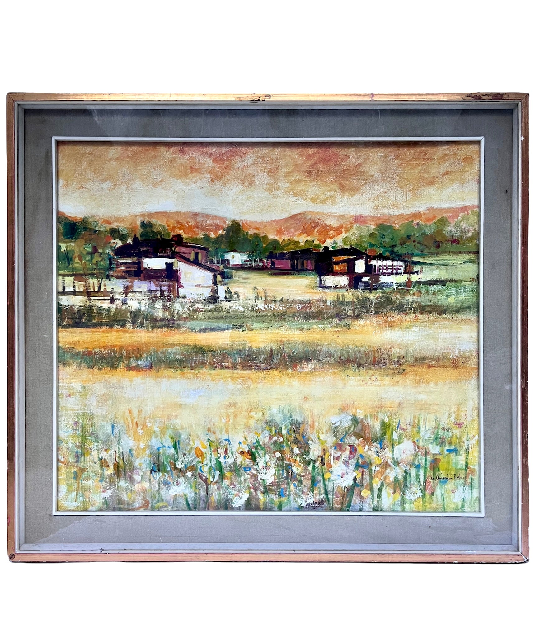 Dipinto Olio su Tela "Estate" di Giorgio Chiarini Boddi Anni 60