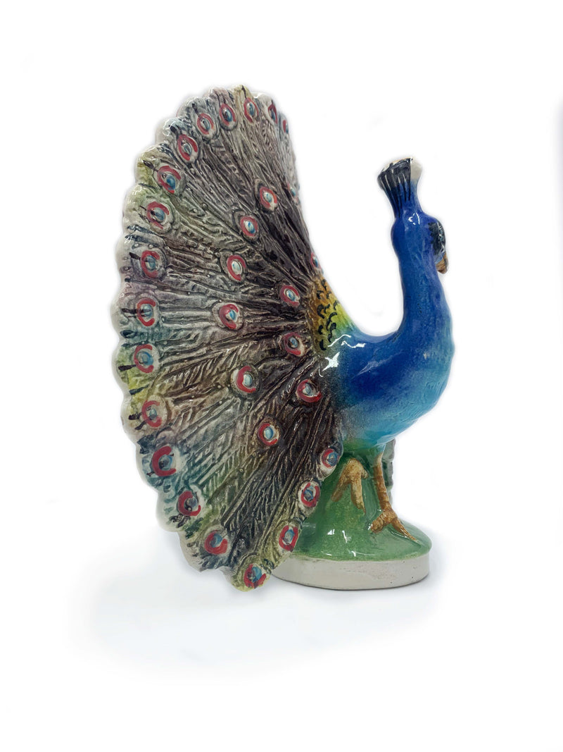 Bassano Ceramic Peacock Sculpture from the 1950s