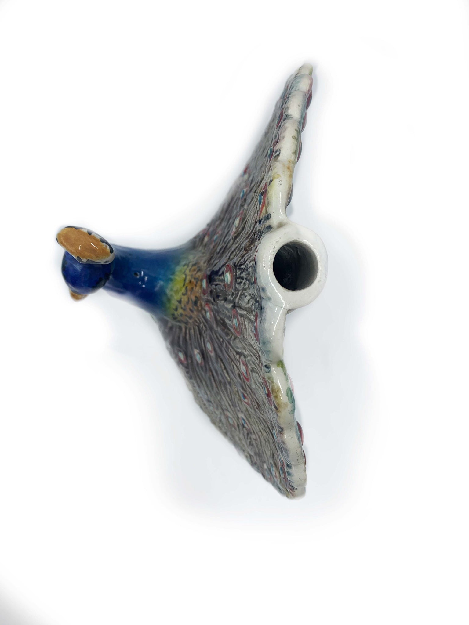 Scultura di Pavone in Ceramica di Bassano Anni 50