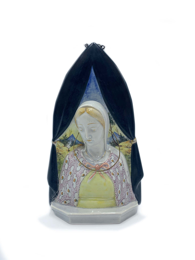 Sculpture of Madonna in Ceramic of Colonnata Years 50