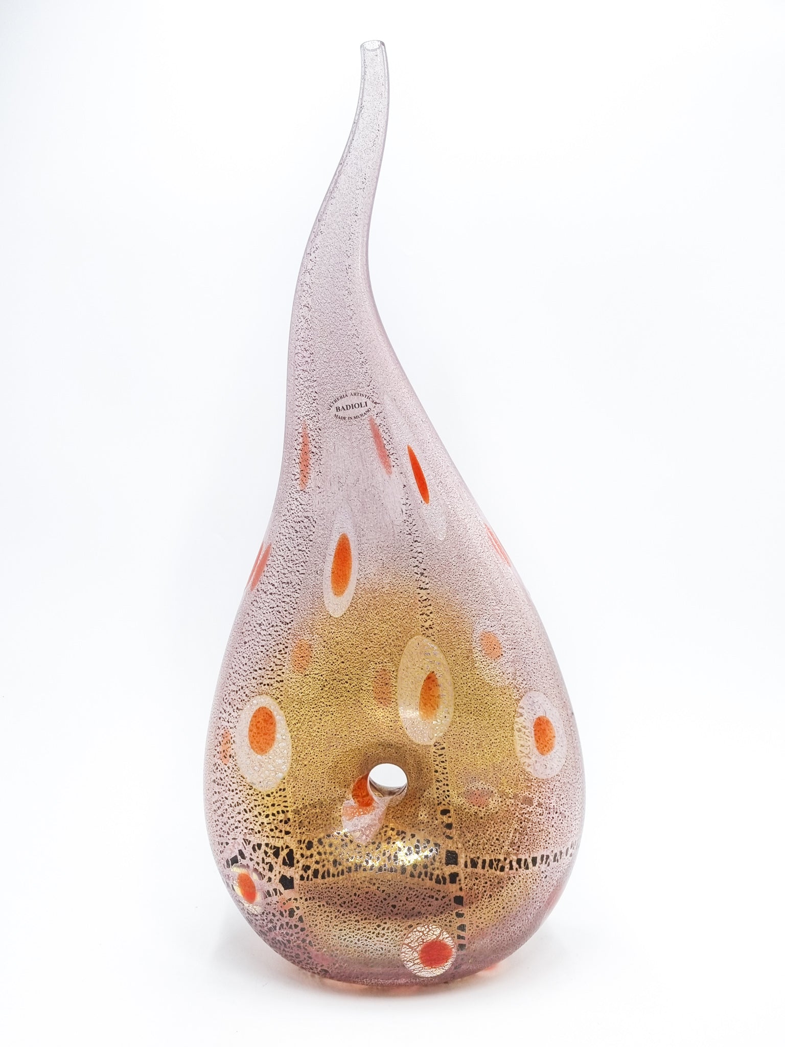 Vaso in Vetro di Murano della Vetreria Badioli Anni 70