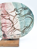 Piastra in Ceramica di Rossicone di Bruno Cassinari Anni 70