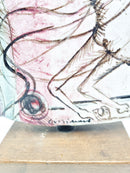 Piastra in Ceramica di Rossicone di Bruno Cassinari Anni 70