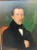 Coppia di Dipinti Olio su Tela di Dama e Gentiluomo del 1800