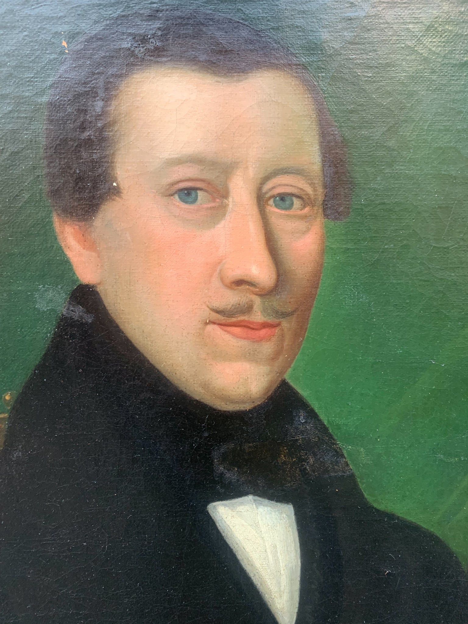 Coppia di Dipinti Olio su Tela di Dama e Gentiluomo del 1800