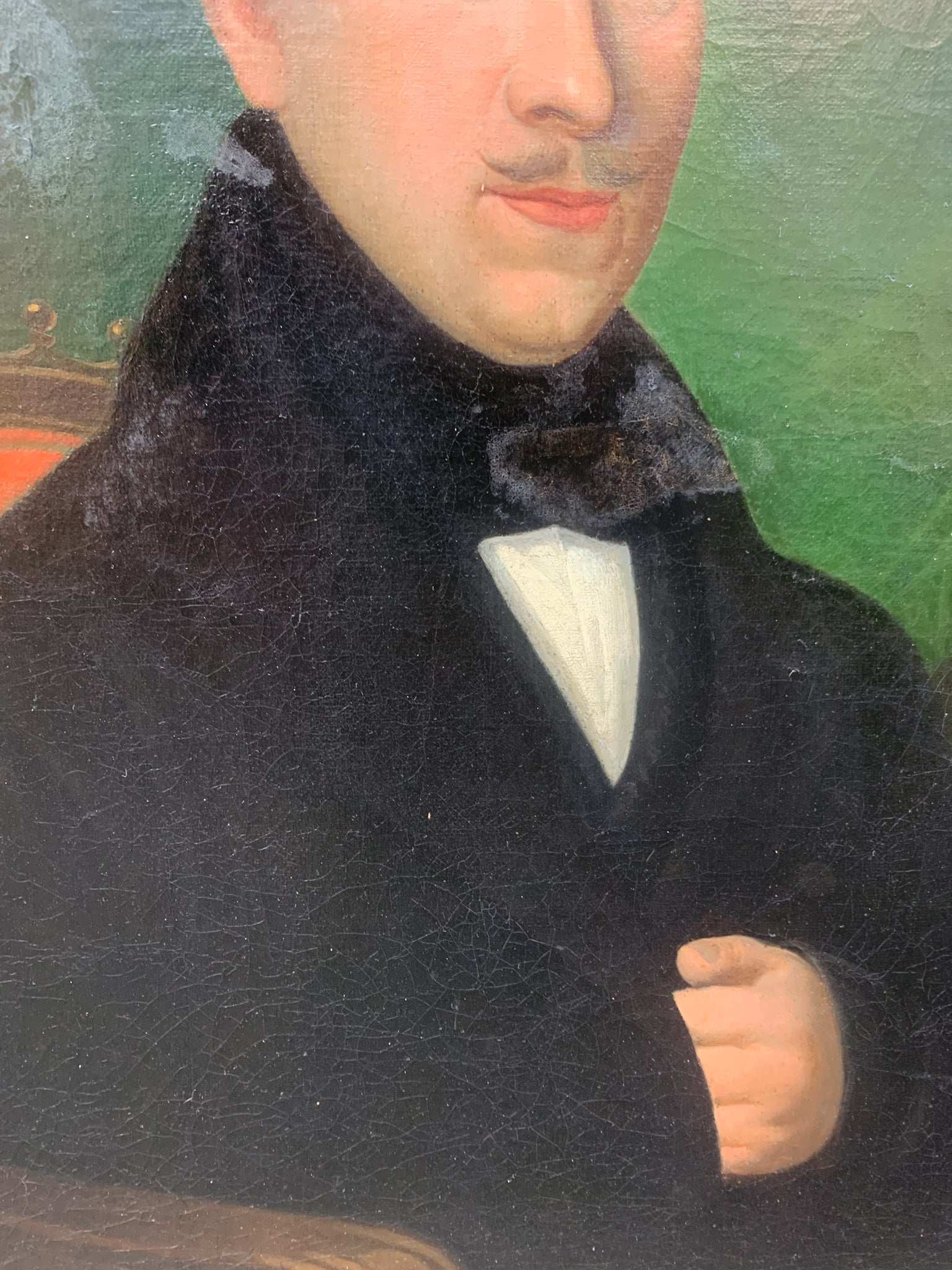 Coppia di Dipinti Olio su Tela di Dama e Gentiluomo del 1800