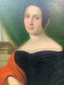 Coppia di Dipinti Olio su Tela di Dama e Gentiluomo del 1800