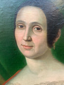 Coppia di Dipinti Olio su Tela di Dama e Gentiluomo del 1800